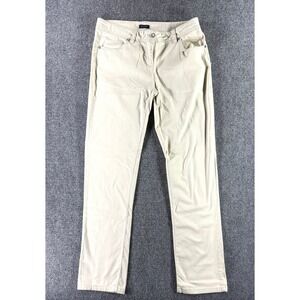 Bogari Designed in Italy Women Cream Beige Straight Leg Embroidered Pants Size 4